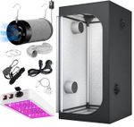Grow Tent Kit Small & Complete LED Light, Fan Filter, 80 x 80 cm, &  60 x 60 cm
