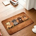 2D Flat Printing 1pc Door Mat, Outdoor Courtyard Door Mat, Cute Highland Cow Mat