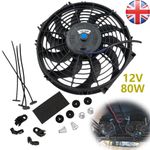 12V 12 inch Slim Fan Push Pull Electric Radiator Cooling Mount Kit Universal New