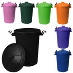 2 x 50L Bin with Clip Lock Lid Home Garden Rubbish Waste Storage Dustbin - UK