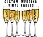 Personalised Vinyl Name Labels For Wine Glasses,Champagne Flutes, Wedding décor
