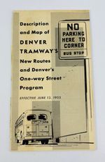 Vintage 1955 DENVER TRAMWAY COMPANY Route Map Brochure One-Way Street Program