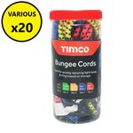 20 x Bungee Strap Cord Set with Storage Tub Mixed Various Sizes