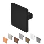 Square Drawer Knob 40mm Modern Cabinet Pull Handle Matte Black | 6-12-20 Pack