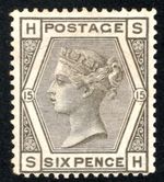 QV NICE MINT 6D GREY PLATE 15.