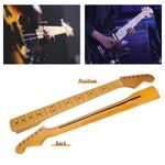 Yellow 22 Frets Electric Guitar Neck 25.5" Canada Maple for DIY Strat ST Fender
