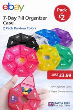 2 XWeekly Pill Box 7 Day Compartment Tablet Organiser Medicine Storage Dispenser