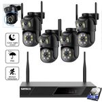 Wireless CCTV Camera Security System 4MP+4MP Home Outdoor 2-Way Audio Spotlight 