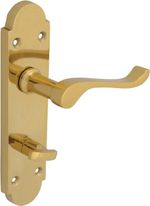 Forge Backplate Handle Bathroom / Privacy - Gable Brass Finish - FGEHPRIGABBR
