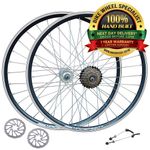 QR 700c 28" (622x19) Hybrid Bike Disc Rim Front Rear 6/7/8/9 Speed Wheel Set