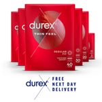 Durex Thin Feel Latex Condoms for More Sensitivity Regular Size All Pack Sizes