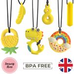 Sensory Chew Necklace 6 Pack Autism ADHD Kids Adults Fidget Silicone Toy No BPA