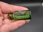 Old 3 In 1 Oil Sample Miniature Triangle Bottle Emerald Green Vintage Poison