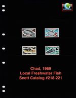 $6.45 Scott Value - 1969 CHAD Fish Freshwater Africa scarcer CV MNH NH UMM