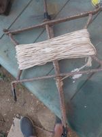 VICTORIAN LINE ROW MARKER STRING WINDER & STAKES CAST IRON GARDEN VEGETABLES