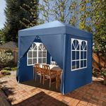 2X2m Pop-up Gazebo Outdoor Wedding Garden Party Tent Marquee Canopy w/4 Sides UK