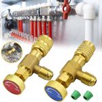 2x Filling Refrigerant Safety Valve Air Conditioning Connector Adapter R22 R410A