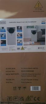 Black & Decker 7000 BTU Smart 3-in-1 Air Conditioner BXAC40033GB | Next Day Ship