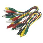 Sealey Jumper Test Lead Set 5 Pairs Coloured Cables With Crocodile Clips VS222
