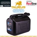 10L DRAPER Black Plastic Fuel Can Flexible Nozzle Carry Handle Lock Spout Nut UK