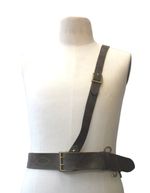 Sam Browne Shoulder Belt Real Leather WW2 Type Genuine Military Brass Components