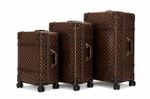 Vintage Hard Shell 3-Piece Luggage Set Chequer Multicolour,Spinner,Check TSA Lck