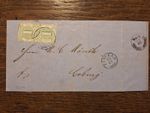 Thurn & Taxis, letter with 1 cruiser in pair as MeF ice field to Coburg 1861