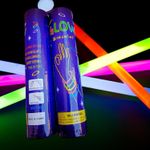 100 Pcs Party Pack 8" Glow Stick Neon Colors Favor with Connector, Kids & Adults