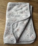 Soft Grey Paw Print Blanket 73x46cm Dog Puppy Baby Cosy Pet Blanket