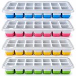 Ice Cube Trays with Lid Multipack 14 Grid Silicone Easy Release Stackable Mould