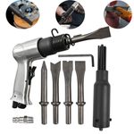 Air Pneumatic Gun Needle Scaler Rust Weld & Paint Remover With Hammer Chisel Kit