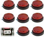 8 Pack Small round Rear Red Reflectors, 20 Mm Self Adhesive Circular License 