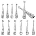Bolo Tie Tips, 12Pcs 2 Inch Long Alloy Tie Replacement End Caps, Silver Tone