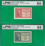 Greece Ionian Isole Jonie Italy 5 & 10 drachmai 1941, M12 & 13, PMG UNC *64* EPQ