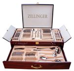 ZILLINGER CROSS GOLD HEAVY 72 PCS CUTLERY SET STAINLESS STEEL CANTEEN CHRISTMAS