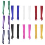 UK Women Mesh Sheer Long Gloves Rhinestones Dance Mittens Wedding Opera Party
