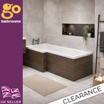 L Shape Colour Match Effect Durable Easy Fit Bath Panel 1690 x 540mm DARK ELM