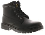 Tradesafe Mens Safety Boots Build Lace Up Coated Leather Black UK Size