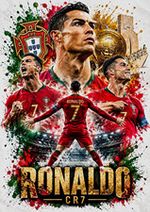 Cristiano Ronaldo CR7 Portugal Football Modern Poster A4 Print Sports Art