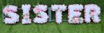 Artificial Silk Funeral Tribute SISTER or Any 6 Letter Name Flower Wreath