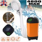 Portable Camping Shower Pump with Rechargeable Battery Hiking Outdoor 4800mAh UK
