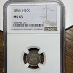 1856 NGC MS63 Liberty Seated Half Dime