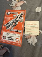 Vintage 1976 Newport Speedway programme signed, plus original entry ticket.
