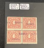 Scott RJA9 Var Narcotic REVENUE Double Invert Overprint Block of 4 Stamps MHG