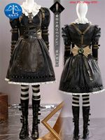 Alice: Madness Returns Black Alice Steamdress Cosplay Halloween Costume Outfit