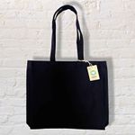 10oz Black Org Cotton Bags with Handle, 420x100x380mm, 10 Pack