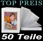 Accordion for 50 photos 15x20 - white with gold edge - all passepartouts square