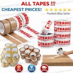 Clear Brown Parcel Tape Strong Packing Carton Sealing Tape 48mm x 66m 1 6 12 36