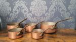 Vintage Les Cuivres de Faucogney Set of 5 Vintage French Copper Saucepans