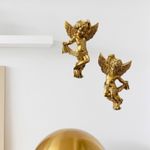 2 Pieces Angel Wall Decor 3D Relief Design Cherub Figurine Lightweight